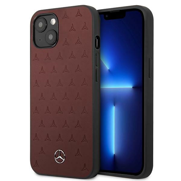 Mercedes Nahkakotelo tähdet kuvio iPhone 13 mini - punainen