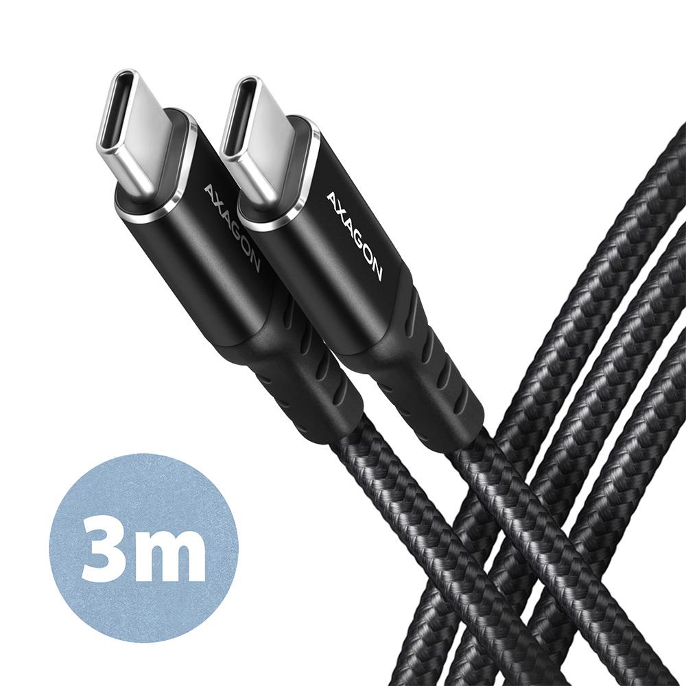 USB-C – USB-C -kaapeli 3 m 60 W / HQ musta BUCM-CM30AB AXAGON