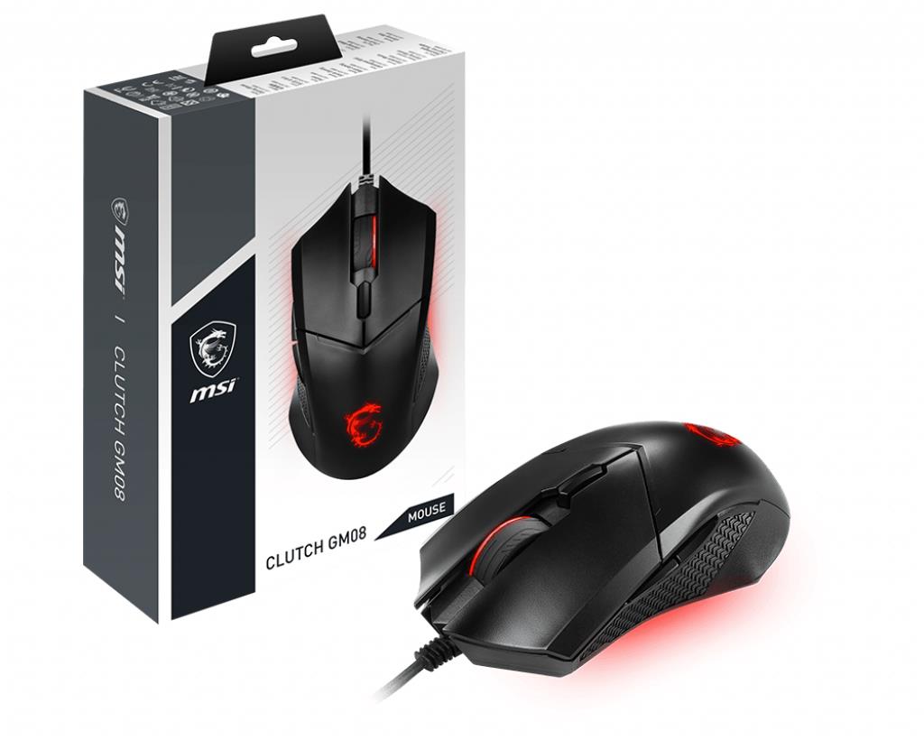 MSI CLUTCH GM08 USB Type-A optinen pelihiiri, musta