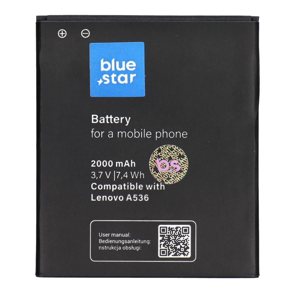 Akku Lenovo A536:lle 2000 mAh Blue Star Premium