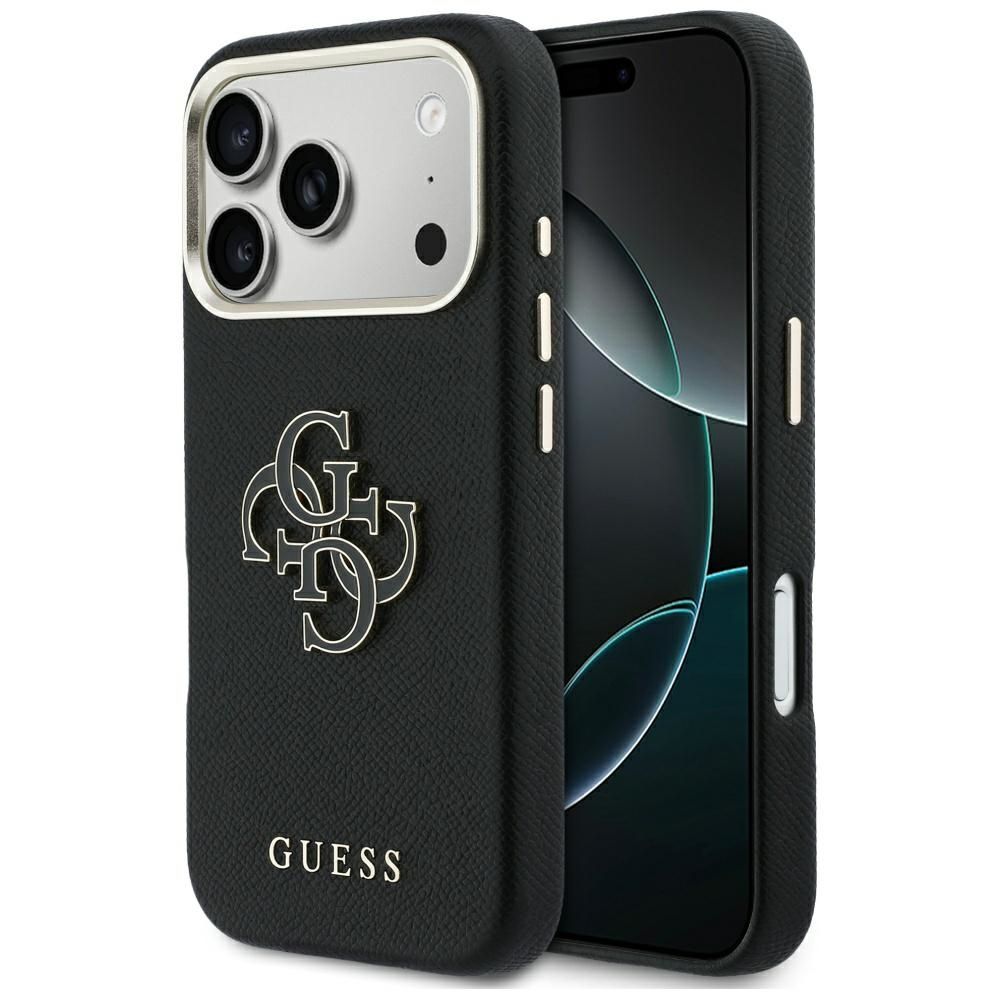 GUESS Suojakuori iPhone 17 Pro Max:lle GUHCP17X5PS4RGGK (PU FW Resin Logo) musta
