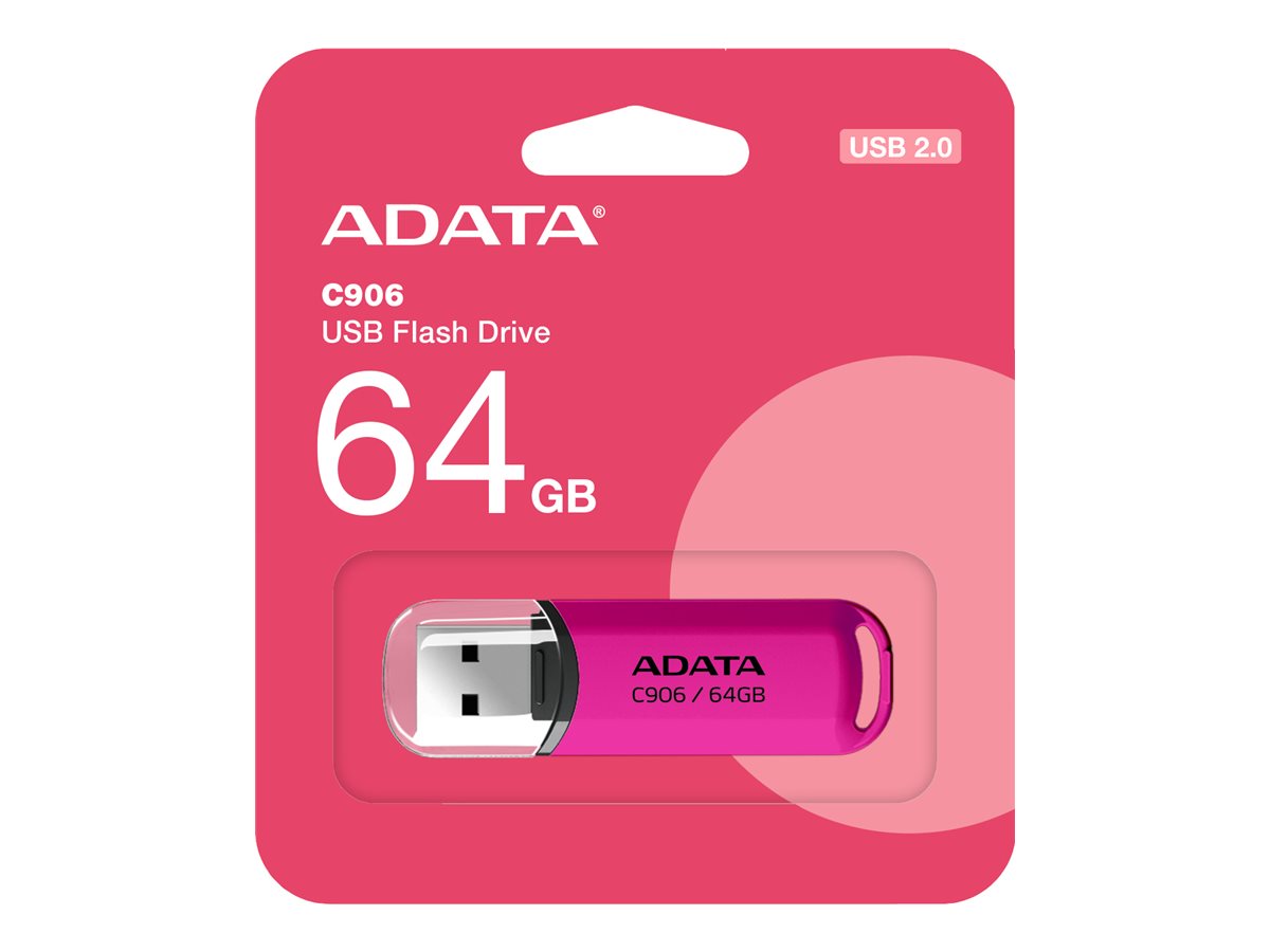 ADATA 64GB USB-muistitikku Classic C906 pinkki