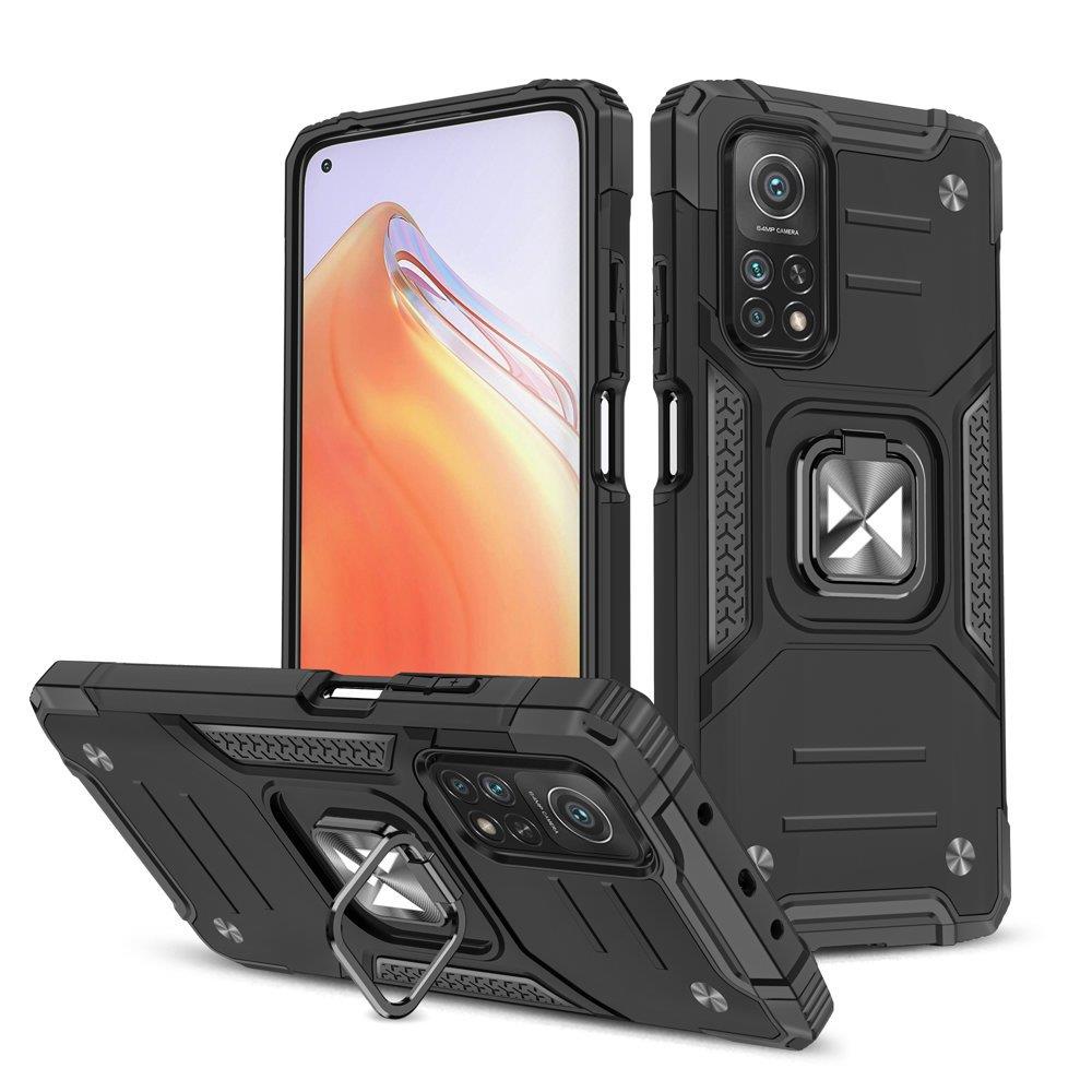 Wozinsky Ring Armor Tough Hybrid Case Cover + Magneettinen Mount Mi Poco M4 Pro 5G / Redmi Note 11 5G (Kiina) / Redmi Note 11T 5G / Redmi Note 11S 5G musta musta