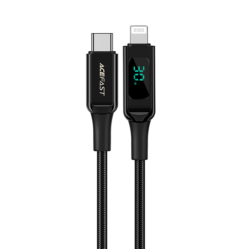 Acefast kaapeli MFI USB Type C - Lightning 1.2m, 30W, 3A musta (C6-01 Black)