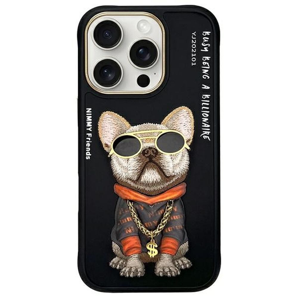 NIMMY Suojakuori GLASSES COOL DOG iPhone 16 Pro Max:lle musta