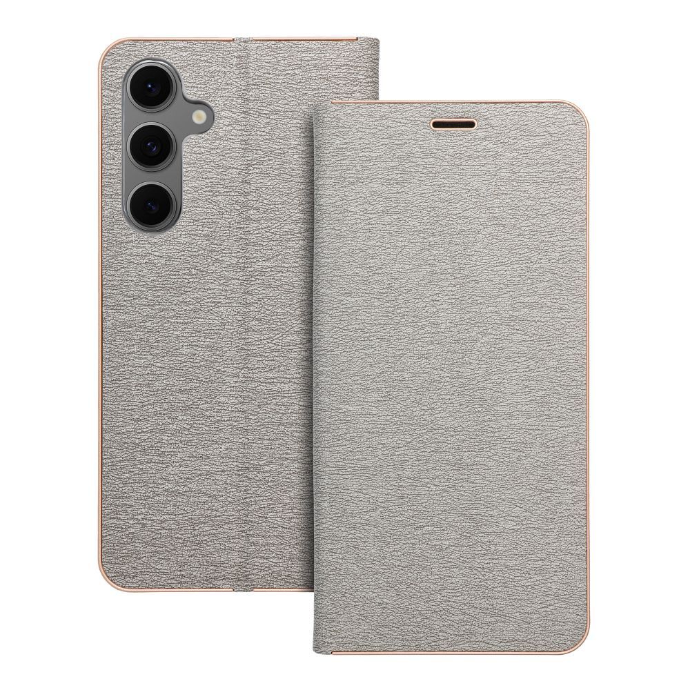 Läppäsuojakuori Samsung S24 FE:lle Luna Book Gold hopeinen