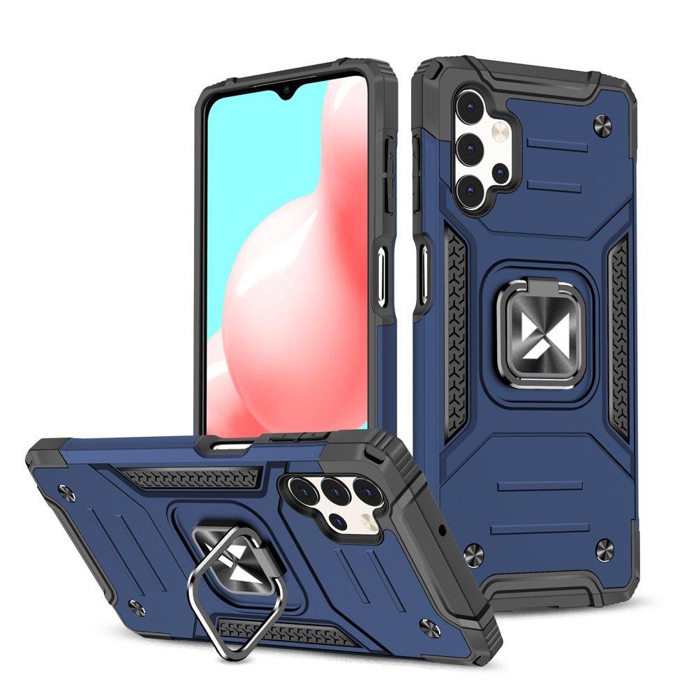 Wozinsky Ring Armor kova hybridi tapauksessa kansi + magneettinen haltija Samsung Galaxy A73 sininen