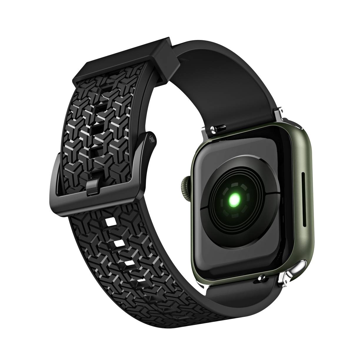 Kellohihna Y Kellonauha Rannekoru Apple Watch 42 / 44 / 45 mm:lle - Musta