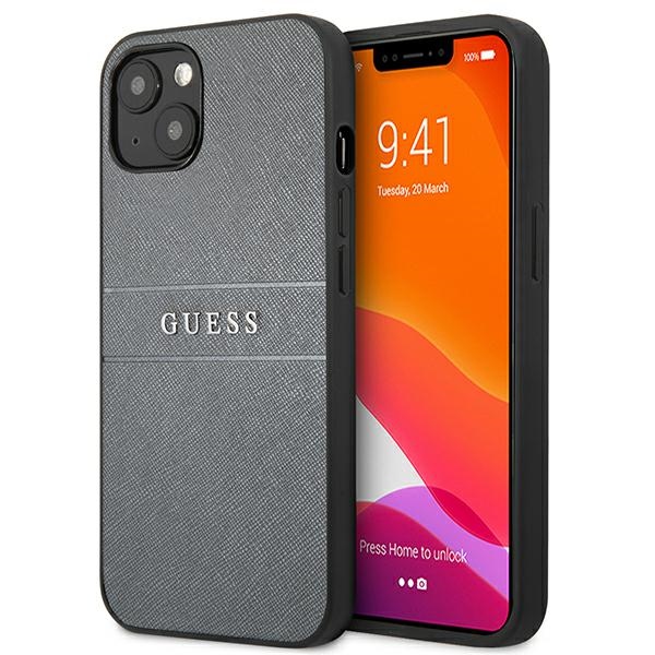 Guess GUHCP13SPSASBGR iPhone 13 mini 5.4" harmaa/harmaa saffianohihna