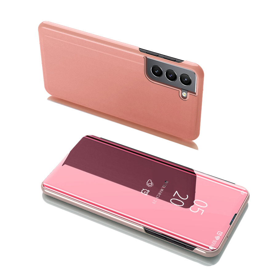 Clear View Case Flip Cover Samsung Galaxy S22 + (S22 Plus) vaaleanpunainen