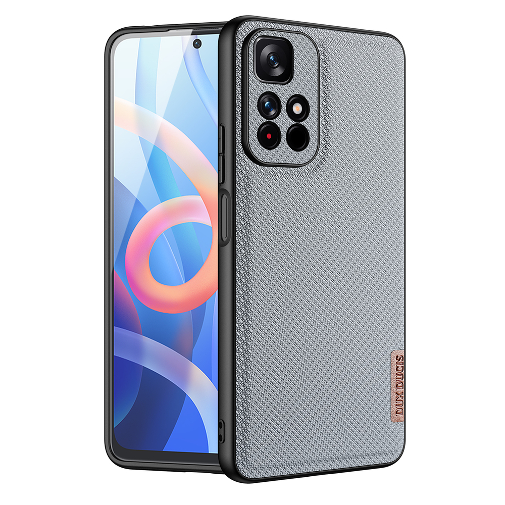 Dux Ducis Fino kotelo kansi päällystetty nylon materiaalia Poco M4 Pro 5G sininen