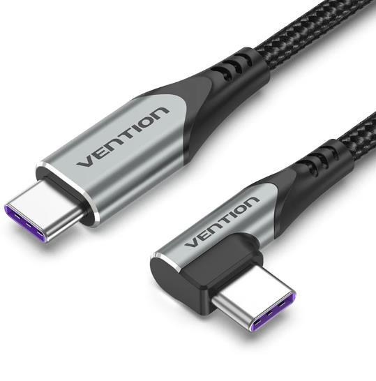 Kaapeli USB-C - USB-C R.ANGLE/1M harmaa TAKHF VENTION