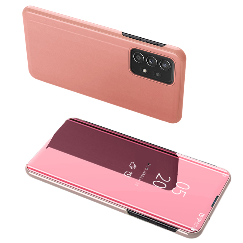 Clear View Case flip cover Samsung Galaxy A73 vaaleanpunainen