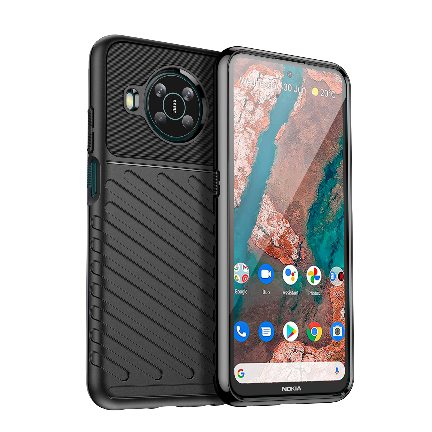 Thunder Case joustava panssaroitu suojus Nokia X100:lle musta