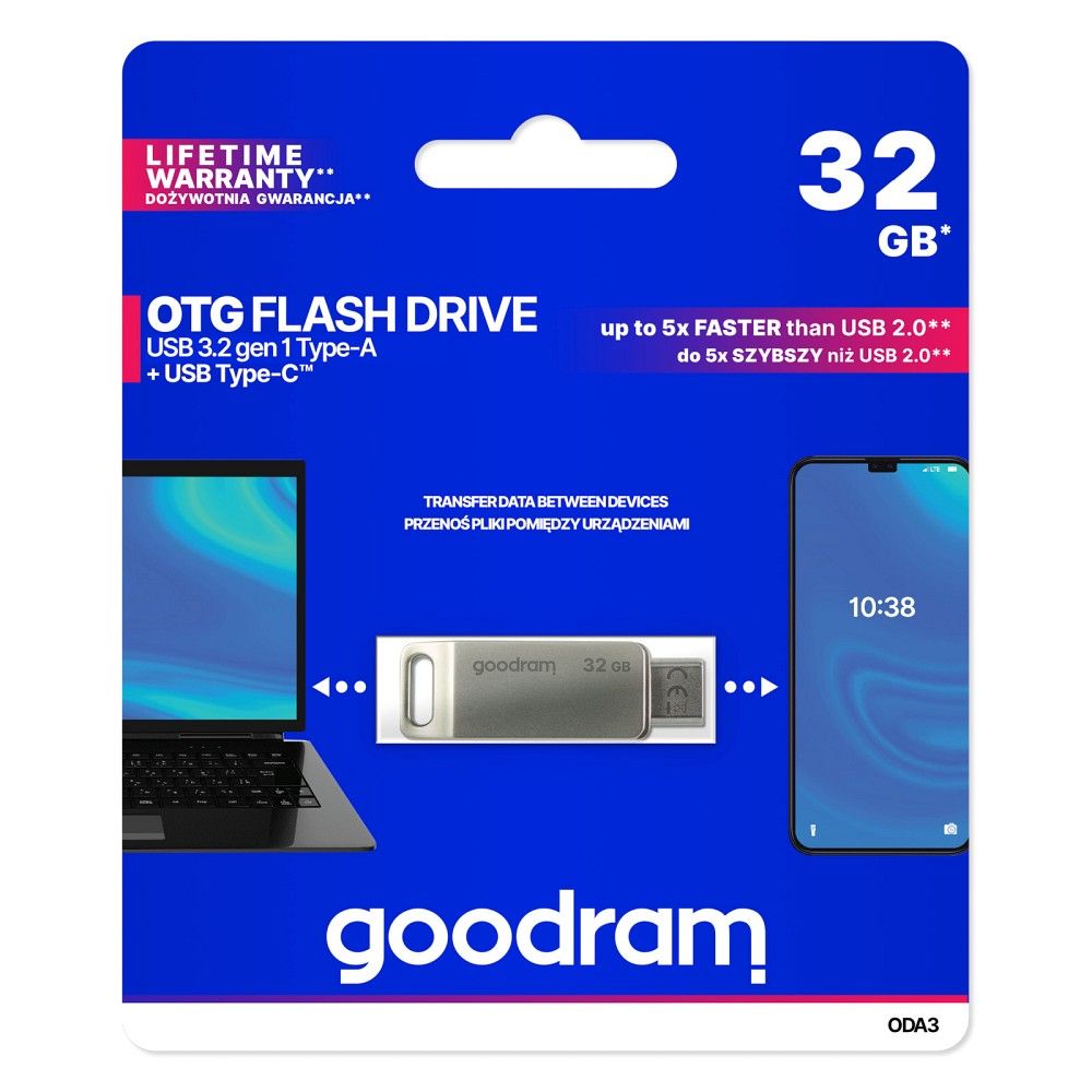 USB-muistitikku Goodram ODA3 32GB OTG USB 3.0 + Type-C