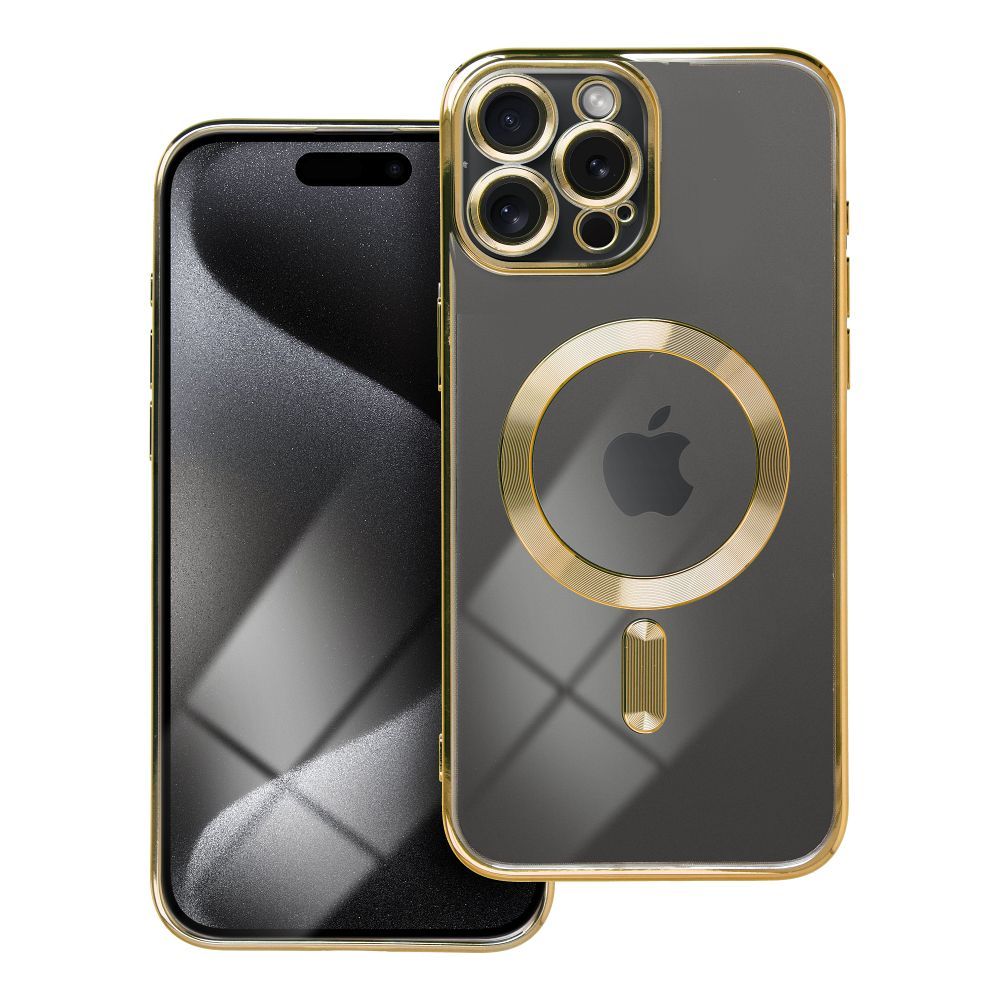 Suojakuori iPhone 15 PRO MAX:lle Electro Mag Cover yhteensopiva MagSafe-version kanssa kultainen