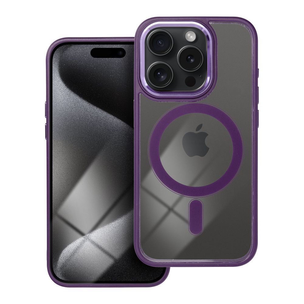Suojakuori iPhone 15 PRO:lle Color Edge Mag Cover yhteensopiva MagSafe violetti