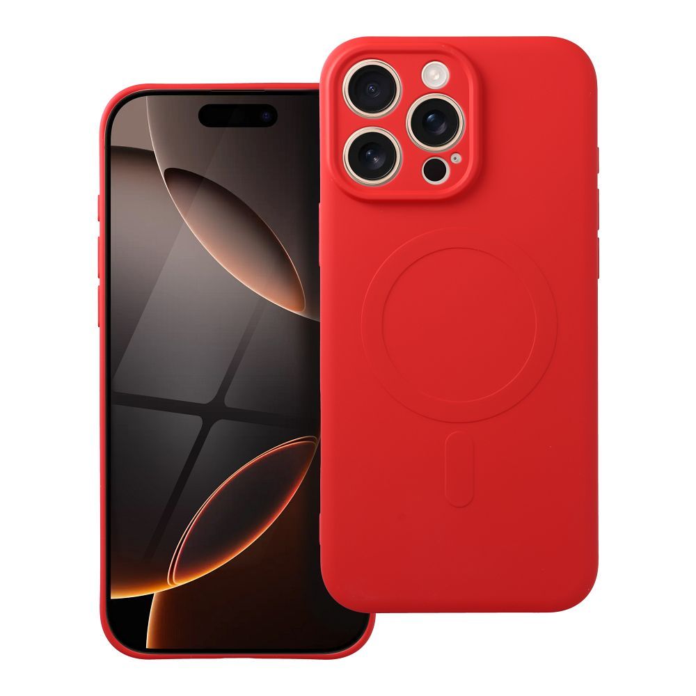 Silikoninen Mag Cover iPhone 16 PRO MAX:lle yhteensopiva MagSafen kanssa punainen