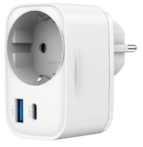 Gembird TA-ACPDQC20-01-W universaali USB-laturi 20W, valkoinen, 2 porttia