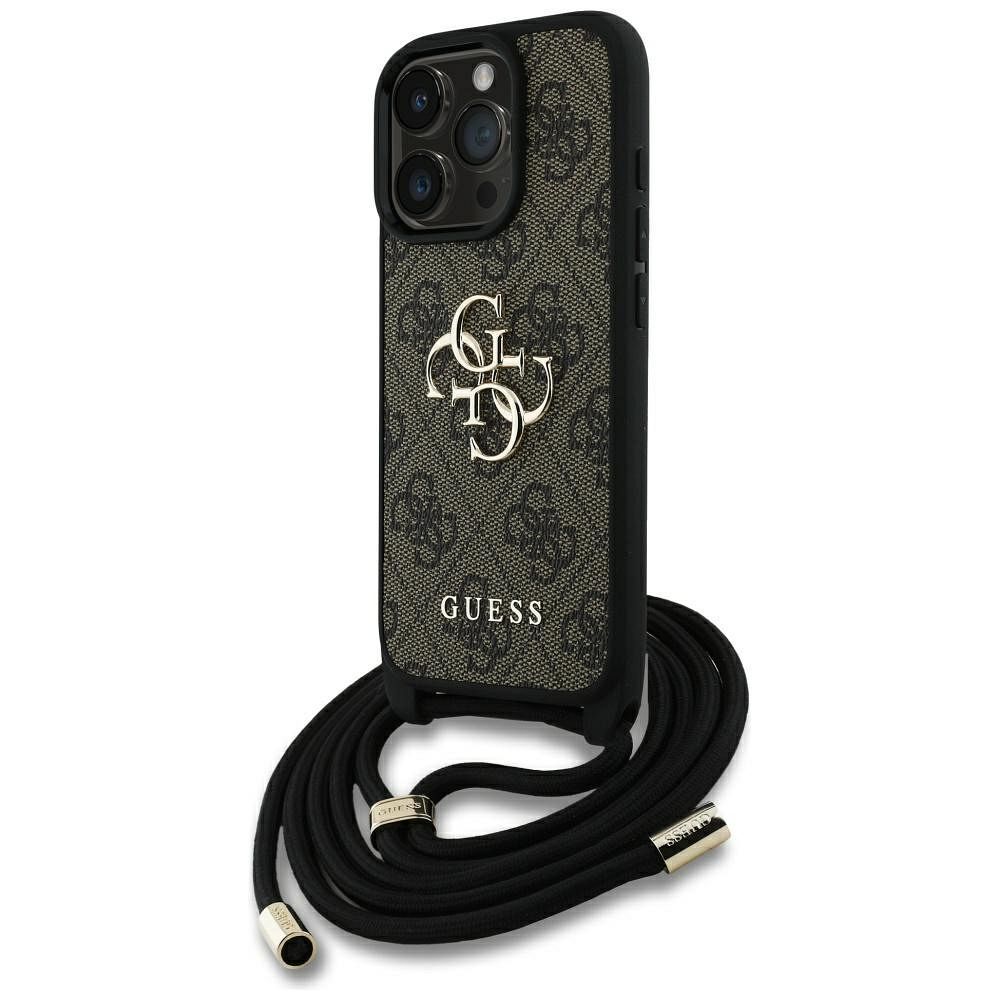 Guess suojakuori iPhone 16 Pro Max:lle GUHCP16XP4GMGCRW (CBDY PU 4G Big Logo W/Cord Strap) - ruskea