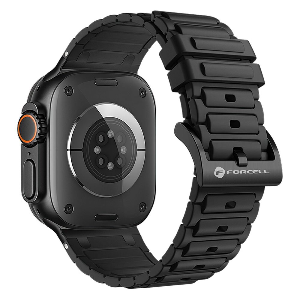 Hihna Apple Watch:lle Forcell F-Design FA06 silikoninen reikä 38 / 40 / 41 mm musta
