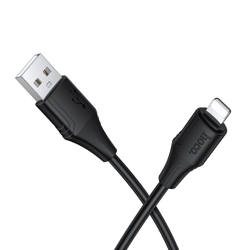 Silikoninen kaapeli USB-A Lightning Hoco 2,4A 1 m X124 musta