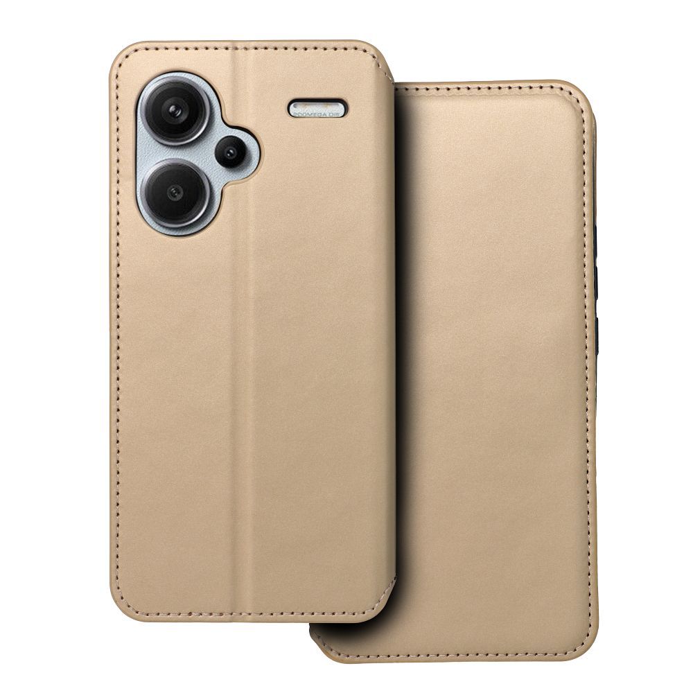 Dual Pocket Book Läppäsuojakuori Xiaomi Redmi NOTE 13 PRO PLUS 5G kultainen