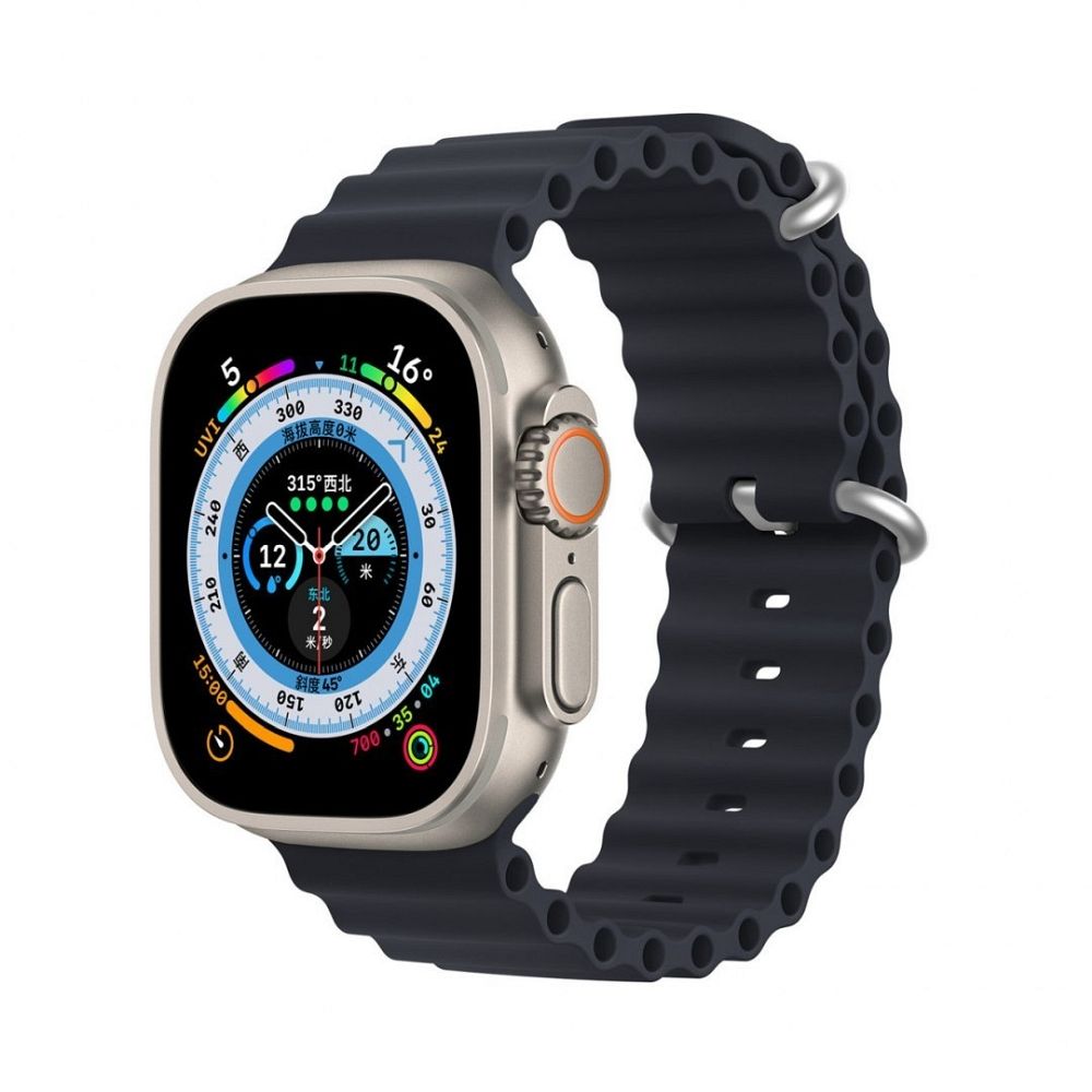 Dux Ducis OCEAN WAVE silikoni ranneke Apple Watch 38 / 40 / 41 mm:lle grafiitti