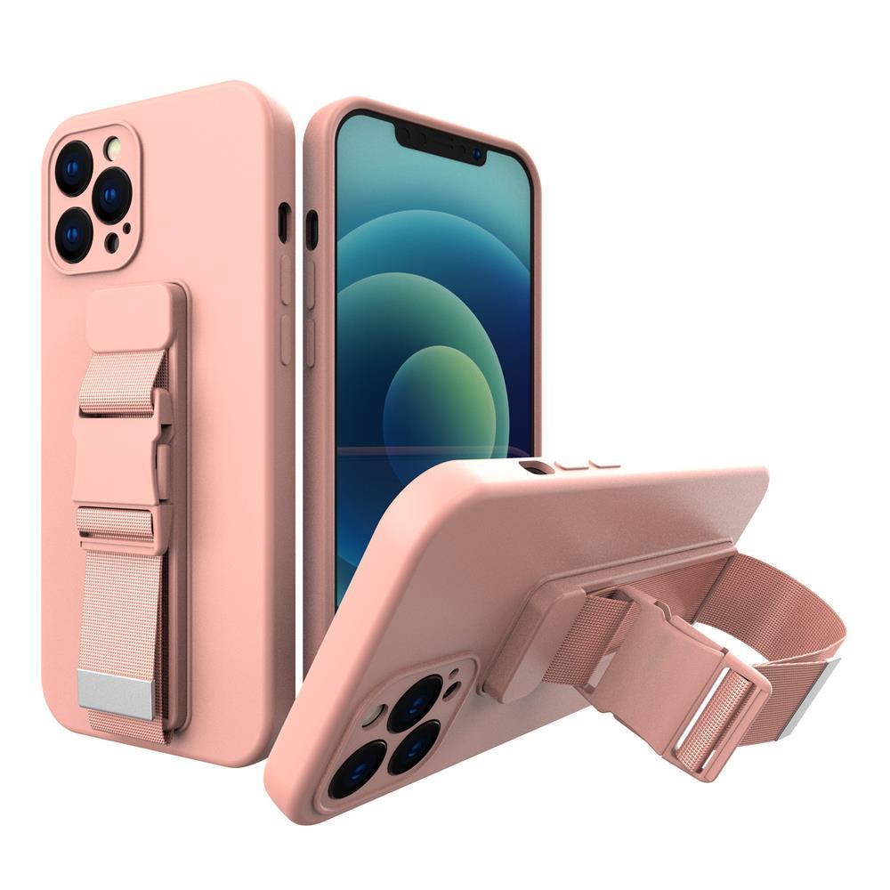 Rope Case Silikoni Lanyard Cover kukkaro Lanyard hihna Samsung Galaxy A23 vaaleanpunainen vaaleanpunainen