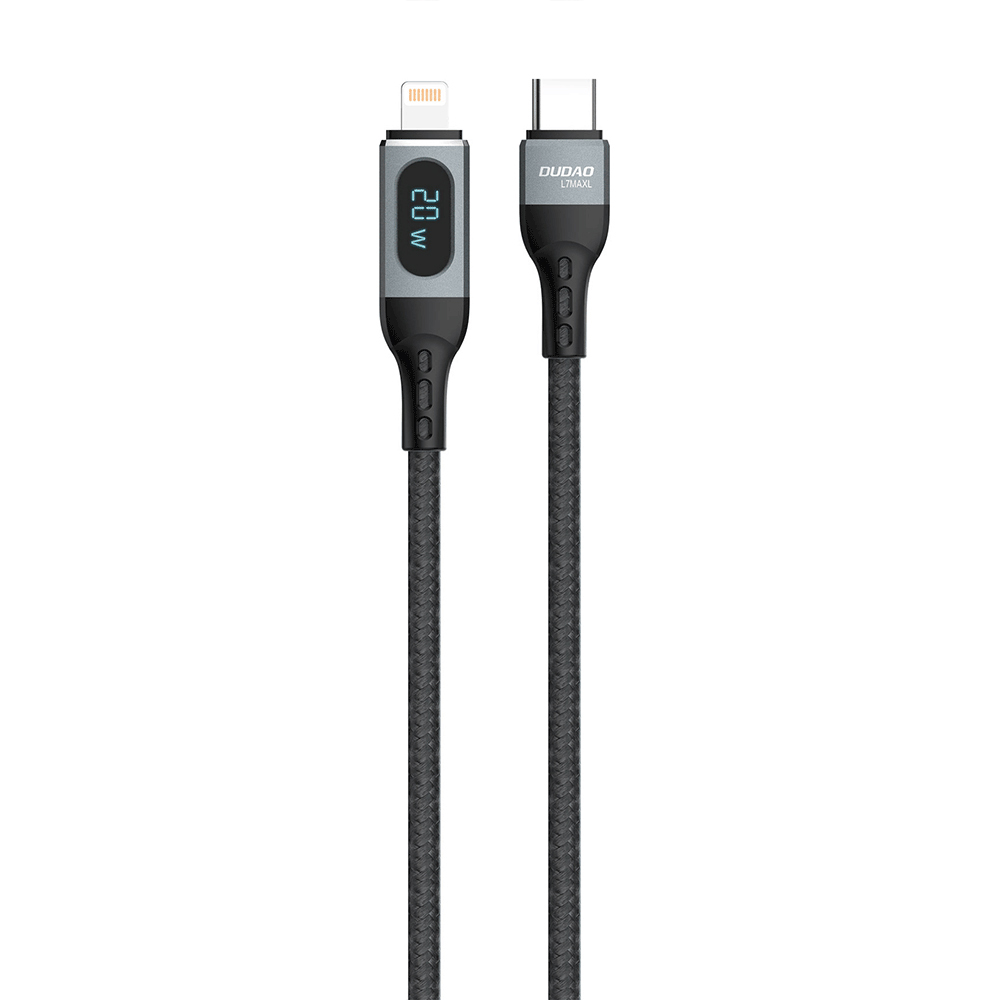 Dudao USB Type C - Lightning kaapeli nopea lataus PD 20W 1m musta (L7MaxL)
