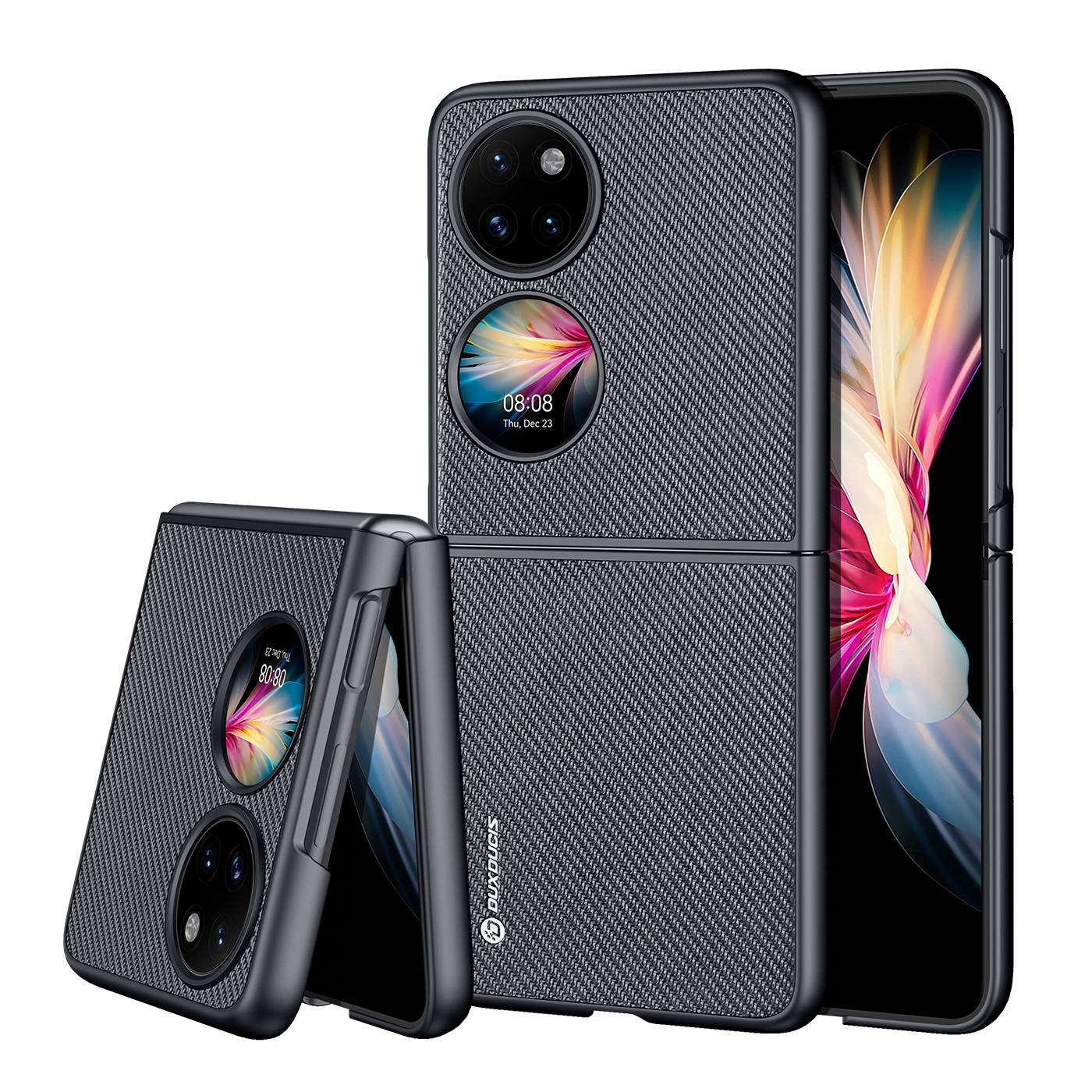 Dux Ducis Fino tapauksessa on valmistettu nylon materiaalista Huawei P50 Pocket musta