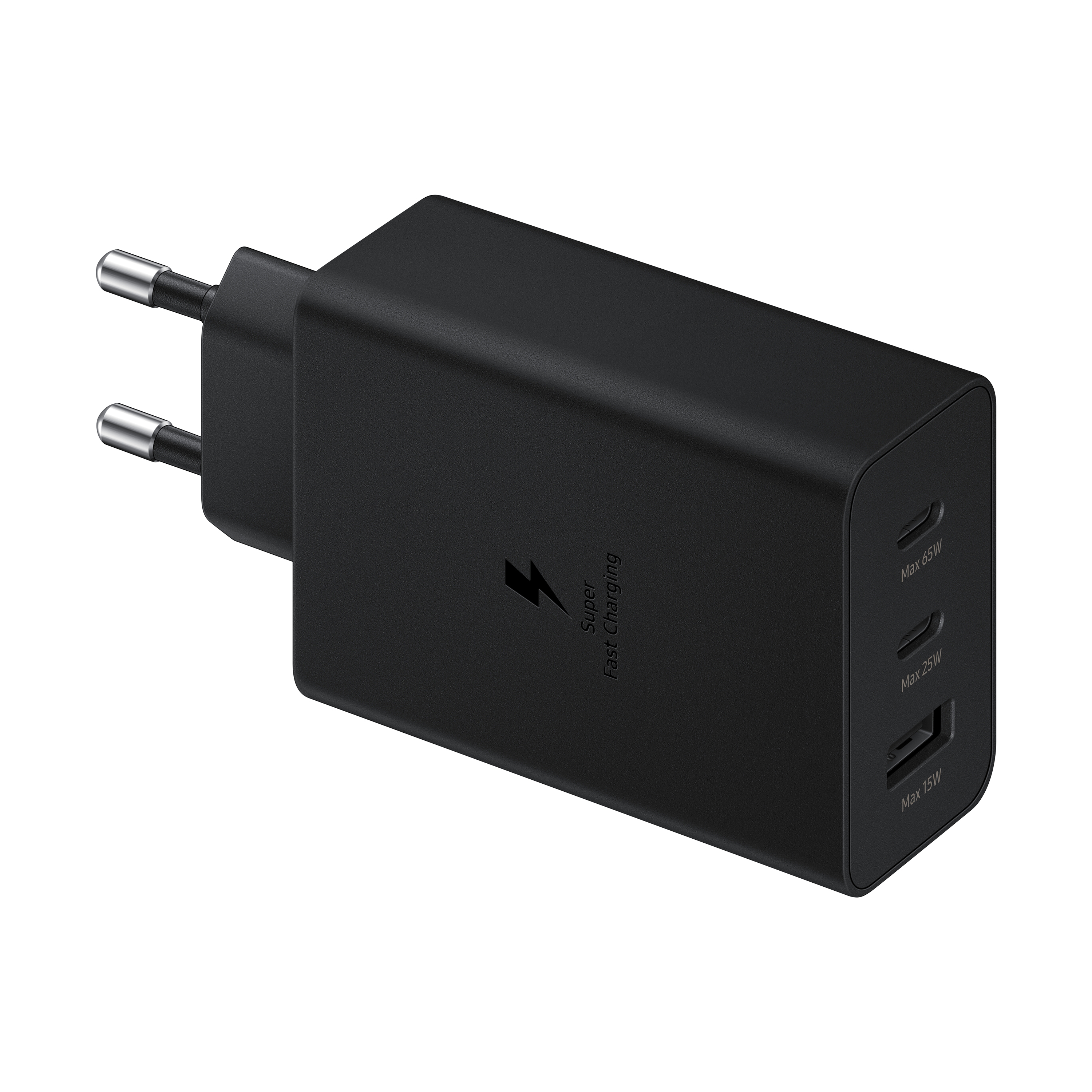 Samsung laturi 2x USB Type C / USB PPS, Power Delivery PD 65W, QC 3.0, AFC, FCP musta (EP-T6530NBEGEU)