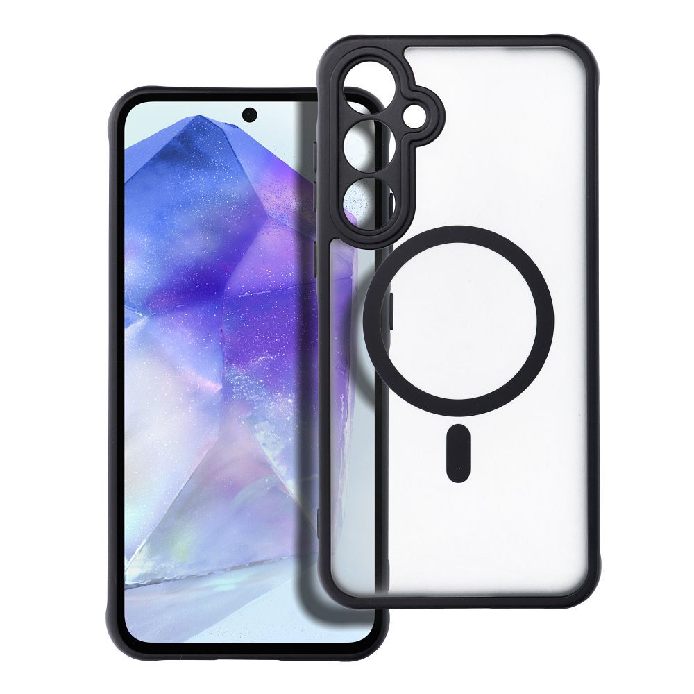 FULL MATTE MAG COVER puhelimen kuori, MagSafe-yhteensopiva, SAMSUNG A55, musta