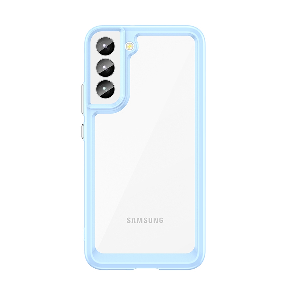 Outer Space Case Cover Samsung Galaxy S22 + (S22 Plus) Kova suojakuori geelikehyksellä Sininen