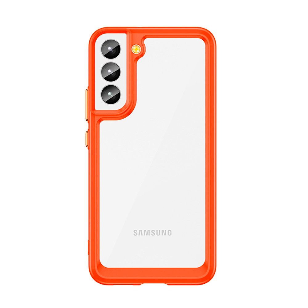 Outer Space Case Cover Samsung Galaxy S22 + (S22 Plus) Kova suojakuori geelikehyksellä Punainen
