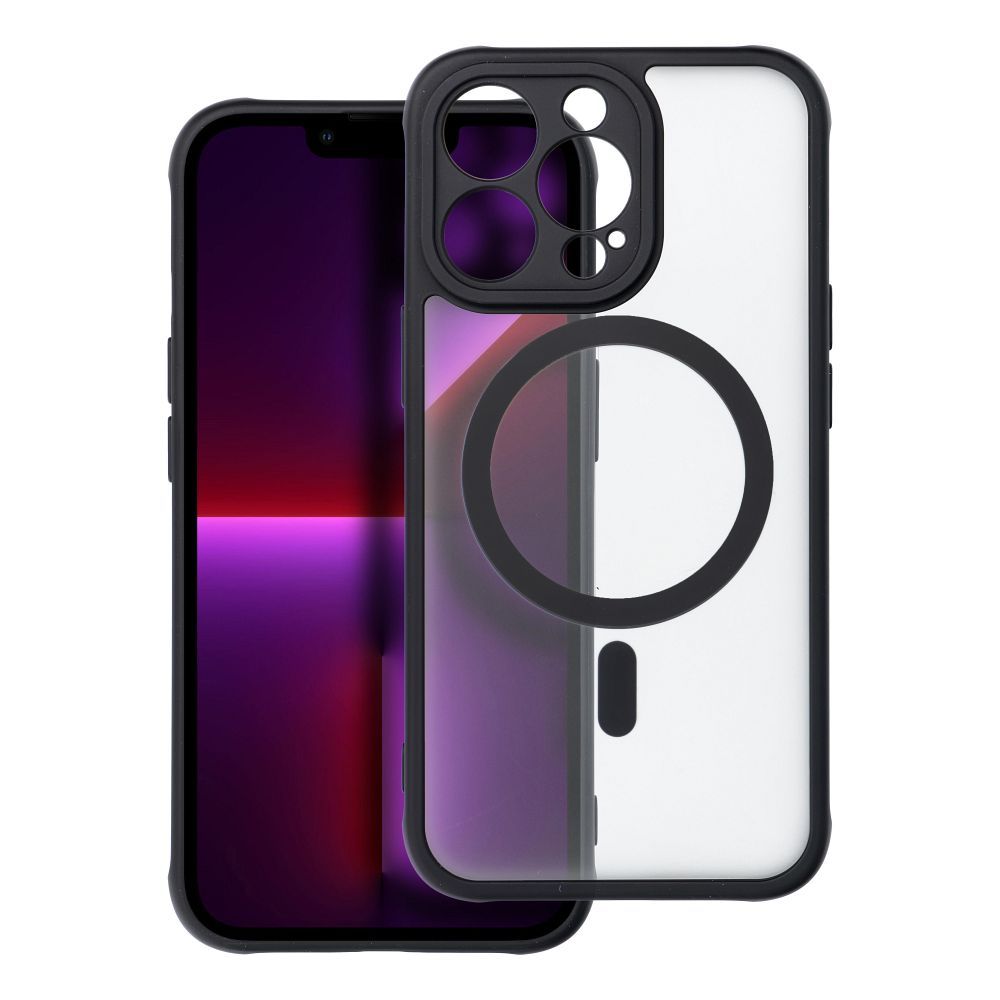 Suojakuori iPhone 13 PRO:lle Full Matte Mag Cover yhteensopiva MagSafe musta