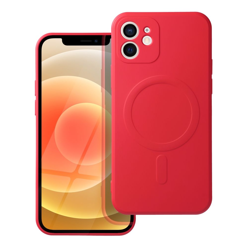 Silikoninen Mag Cover iPhone 12 MINI:lle yhteensopiva MagSafen kanssa punainen