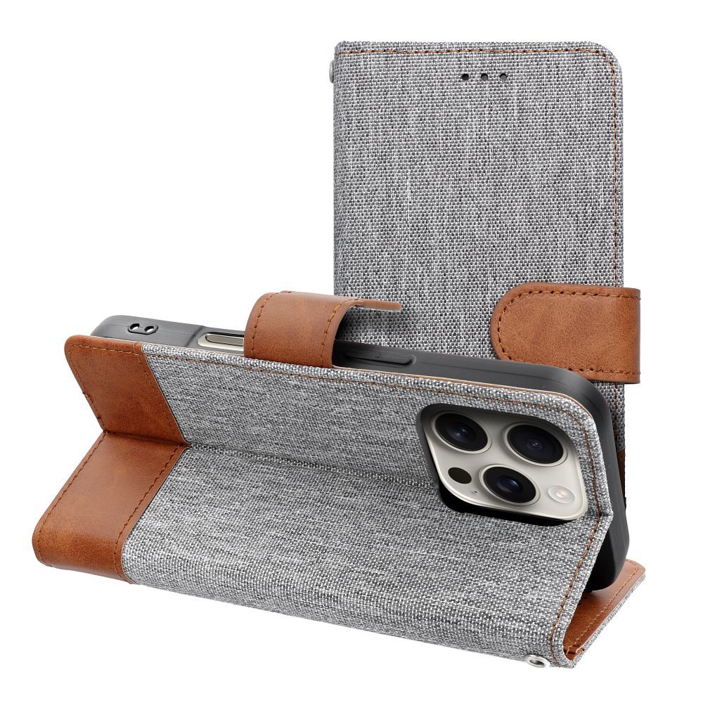 Läppäsuojakuori iPhone 17:lle Jeans Book harmaa