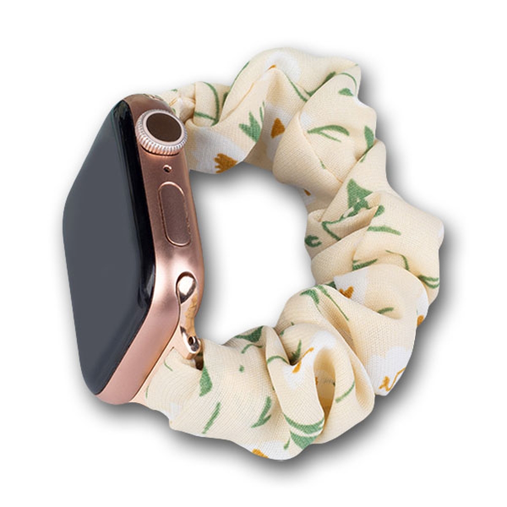 Kangas Apple Watch Band 42/44/45mm hihna rannekoru Elastinen hihna - keltainen