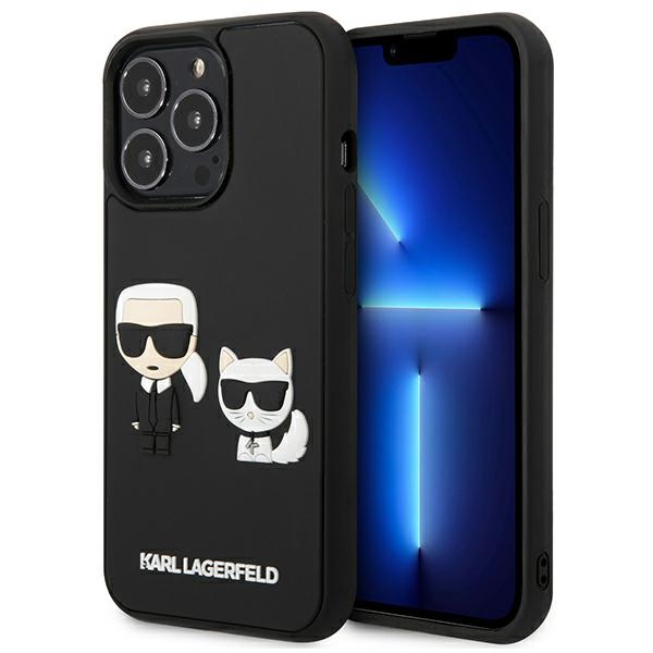 Karl Lagerfeld KLHCP13L3DRKCK iPhone 13 Pro / 13 6.1" musta/musta kovakotelo Karl&Choupette Ikonik 3D