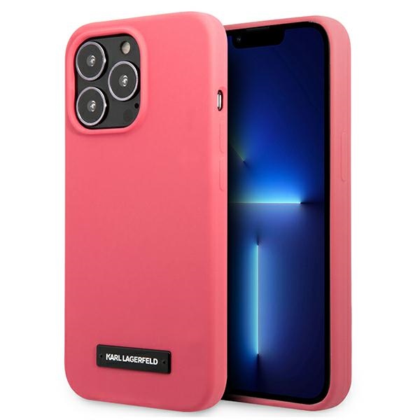 Karl Lagerfeld Silikoni Plaque Case iPhone 13 Pro / iPhone 13 - Fuksiainen