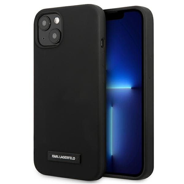 Karl Lagerfeld Silikoni Plaque Case iPhone 13 mini - musta