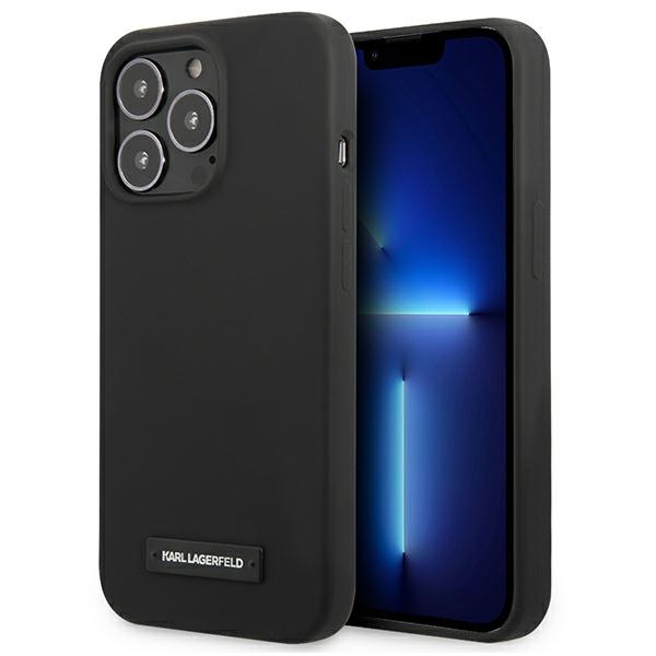 Karl Lagerfeld Silikoni Plaque Case iPhone 13 Pro Max - musta