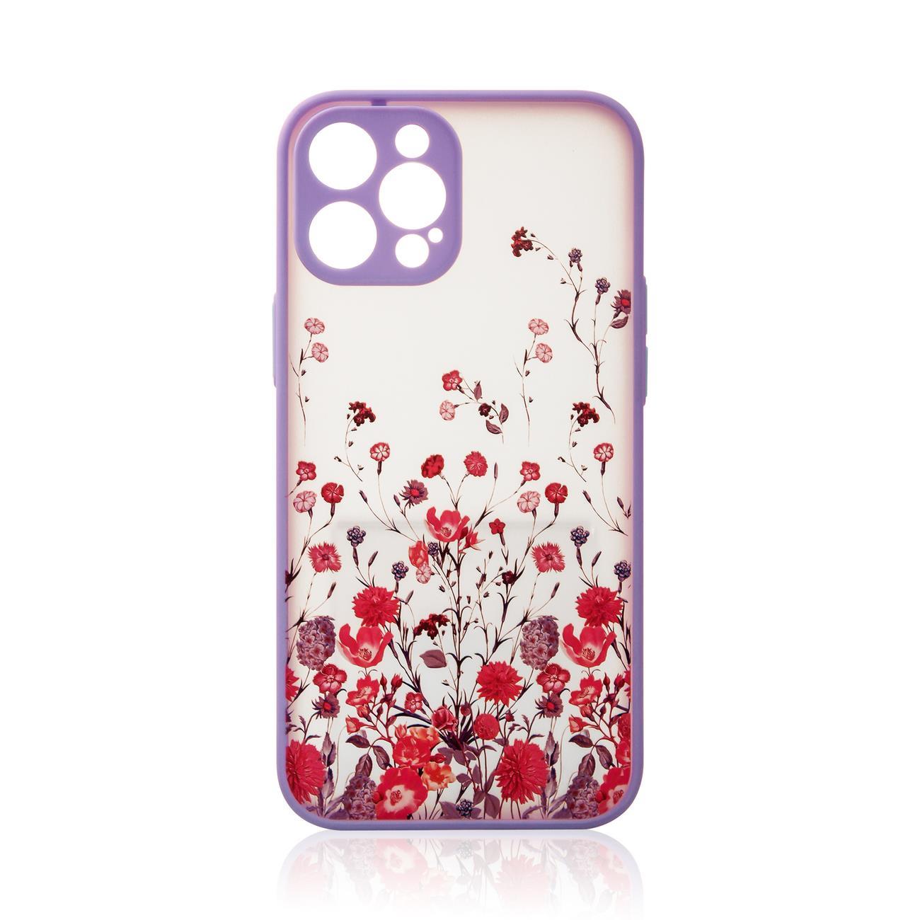 Design Kotelo iPhone 12 Pro Maxille kukka violetti