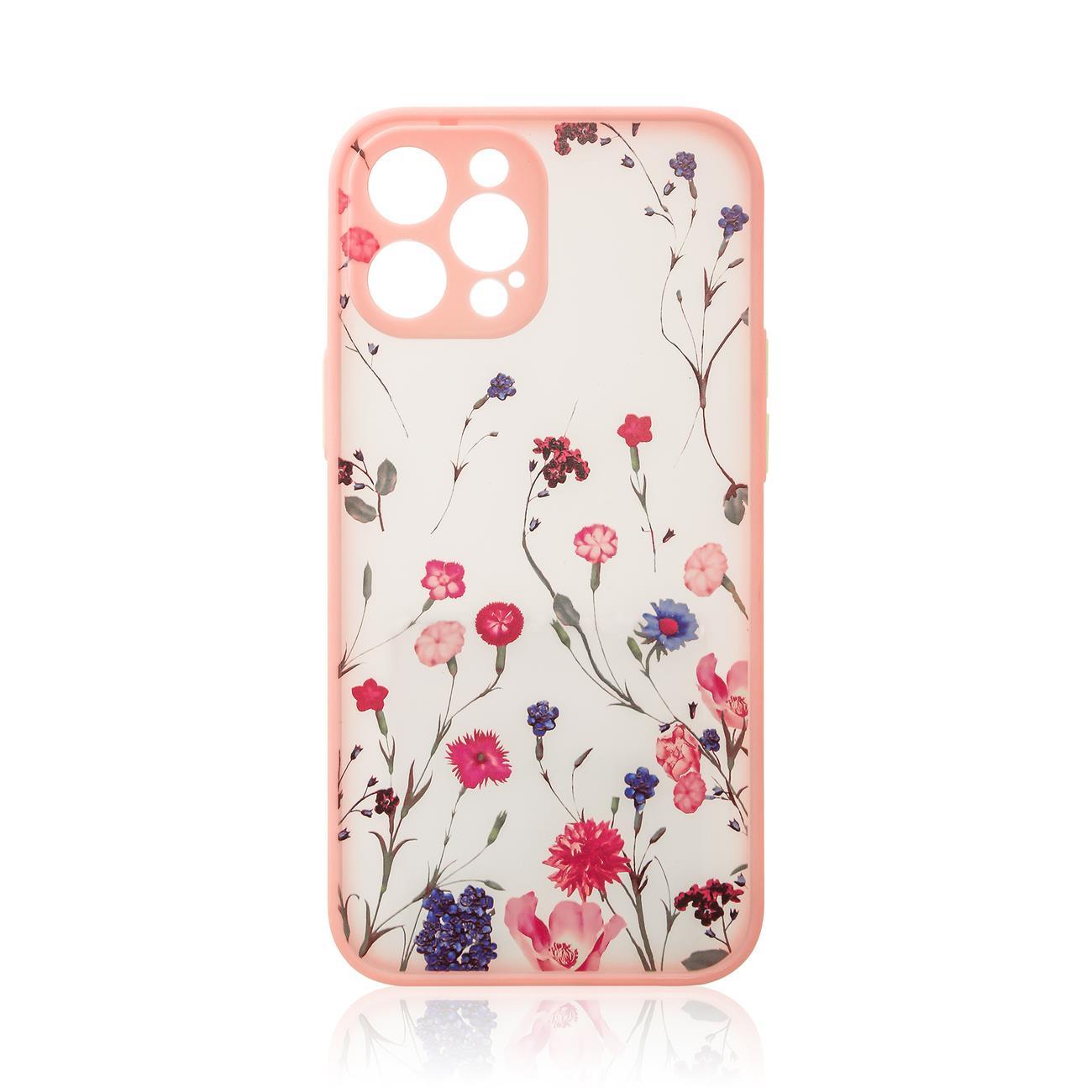 Design Kotelo iPhone 12 Pro Max kukka vaaleanpunainen