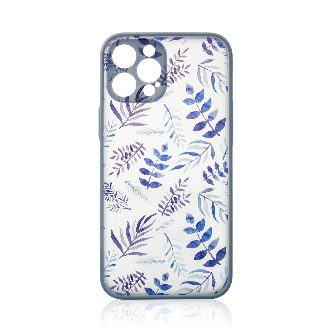 Design Kotelo iPhone 12 Pro Max kukka tapauksessa tummansininen