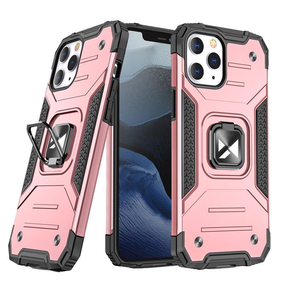 Wozinsky Ring Armor iPhone 14 Pro tapauksessa panssaroitu kansi magneettinen haltija rengas kultainen