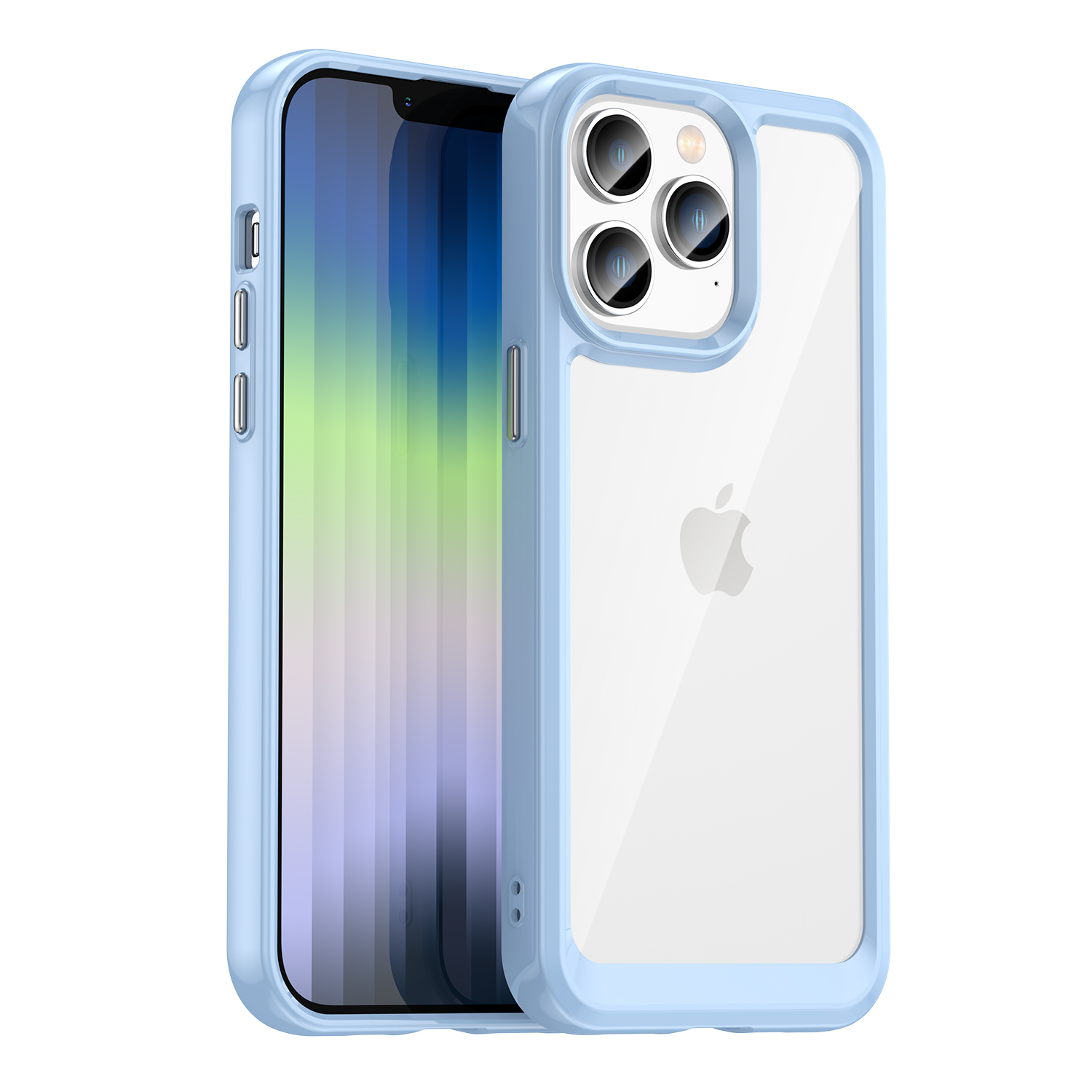 Outer Space Case iPhone 14 Pro Max kova kotelo, jossa on geelikehys sininen