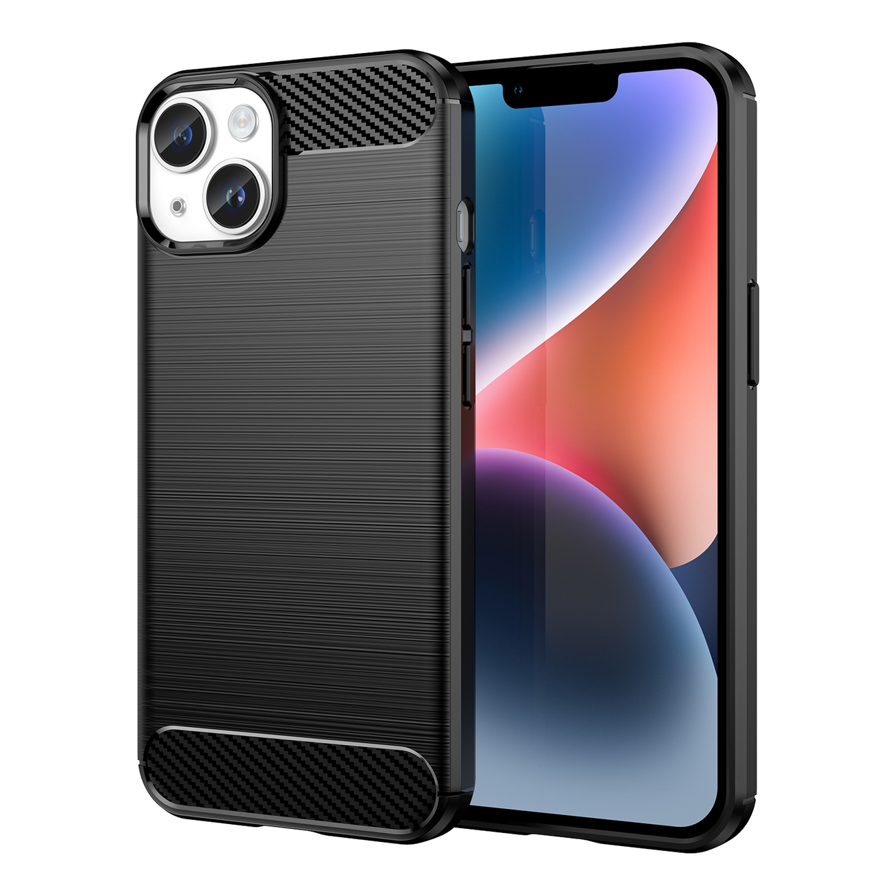 Carbon Kotelo iPhone 14 Plus joustava geeli takakuori musta