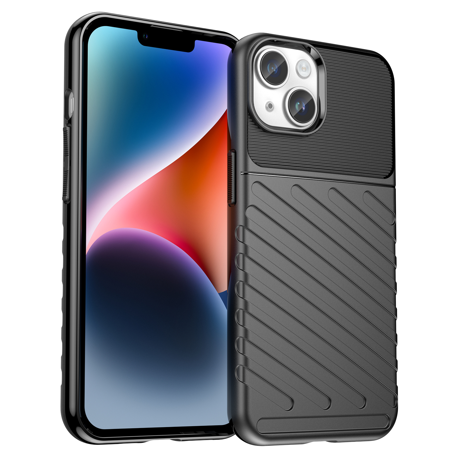 Thunder Case iPhone 14 panssaroitu kotelo musta